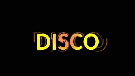 Animation-of-disco-text-on-black-background