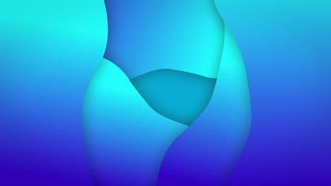 Animation-Von-Blauen-Wellen-Mit-Farbverlauf,-Die-Sich-Auf-Blauem-Hintergrund-Bewegen