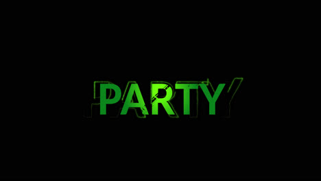 Animation-of-party-text-on-black-background