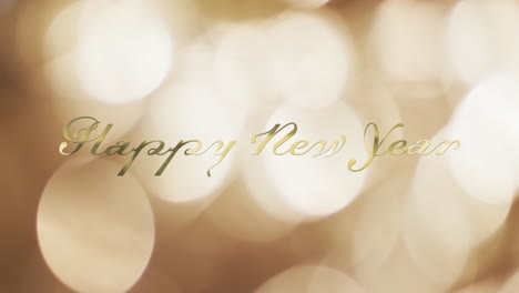 Animation-of-happy-new-year-text-over-spots-of-light-background