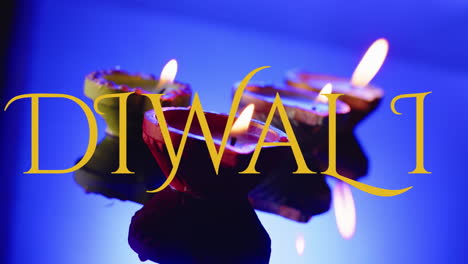 Animation-Des-Diwali-Textes-über-Kerzen-Auf-Violettem-Hintergrund