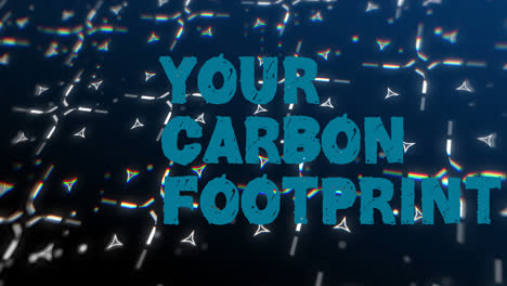 Animation-of-your-carbon-footprint-over-navy-background-with-triangles
