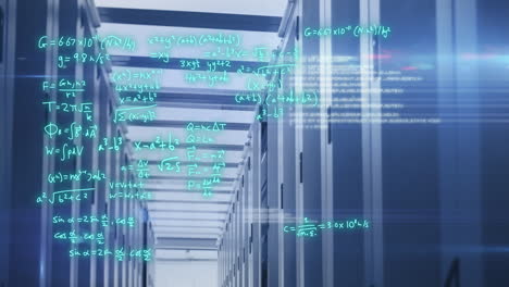 Animation-of-mathematical-equations-and-data-processing-against-computer-server-room