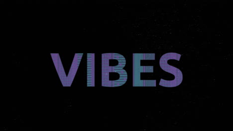 Animation-of-vibes-text-banner-and-abstract-shapes-against-yellow-light-trails-on-black-background