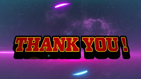 Animation-of-thank-you-text-banner-over-spinning-light-trails-against-space