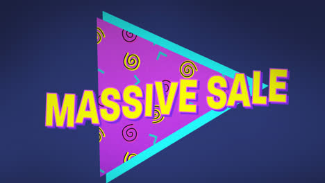 Animation-of-massive-sale-text-over-retro-vibrant-pattern-background