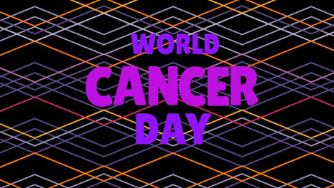 Animation-of-world-cancer-day-text-over-shapes