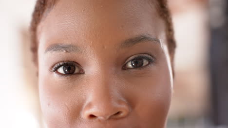 Close-up-of-a-young-African-American-businesswoman's-face