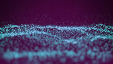 Animation-Eines-Leuchtend-Blauen,-Wellenförmigen-Partikelnetzwerks-Auf-Schwarzem-Hintergrund