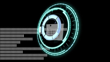 Animation-Des-Zielfernrohrscannens-Und-Des-Kreisförmigen-Zielfernrohrs-Auf-Schwarzem-Hintergrund
