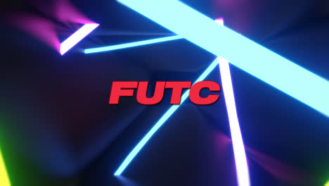 Animation-of-funk-text-over-moving-neon-shapes
