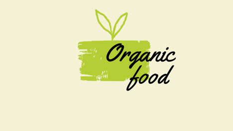 Animation-of-organic-food-text-over-plant