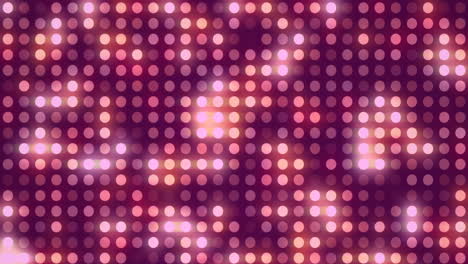 Animation-Eines-Gitters-Aus-Funkelnden-Rosa-Und-Orangefarbenen-Kreisförmigen-Lichtern