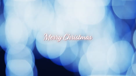 Animation-Des-Textes-„Frohe-Weihnachten“-über-Blauen-Lichtflecken-Im-Hintergrund