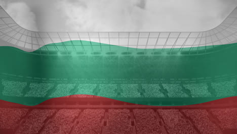 Animación-De-La-Bandera-De-Bulgaria-Sobre-El-Estadio-Deportivo.