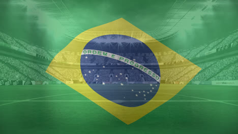 Animation-Der-Wehenden-Flagge-Brasiliens-über-Einem-Sportstadion