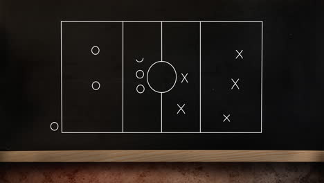 Animation-Eines-Taktischen-Spielplans-Auf-Dem-American-Football-Feld