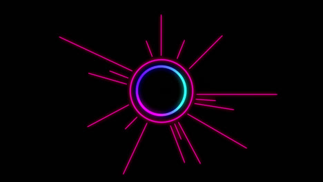 Animation-of-neon-circle-over-black-space