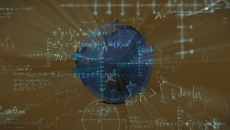 Animation-of-mathematical-equations-over-globe