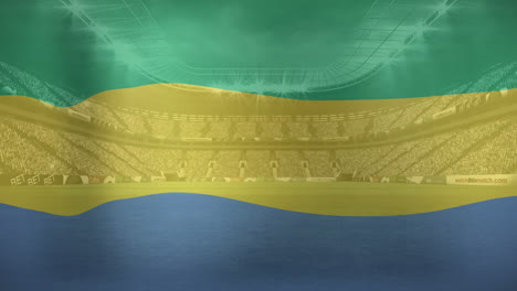 Animation-of-flag-of-gabon-over-sports-stadium