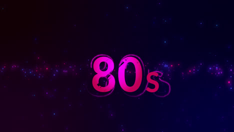 Animation-of-80s-text-on-black-background-with-lights