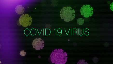 Animation-Des-Covid-19-Textes-über-Viruszellen
