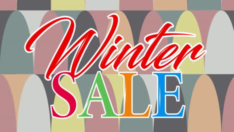 Animation-of-winter-sale-text-banner-against-pastel-abstract-shapes-in-seamless-pattern