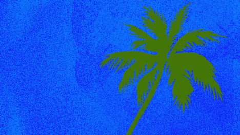 Animation-of-palmtree-over-blue-background