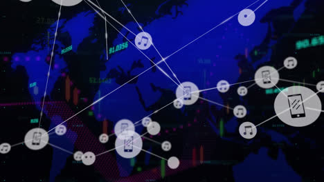 Animación-De-La-Red-De-íconos-Digitales-Y-Procesamiento-De-Datos-Financieros-Contra-El-Mapa-Mundial