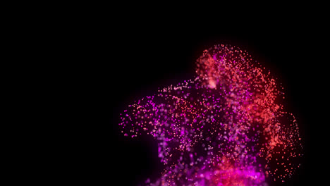 Animation-Von-Roten-Und-Violetten-Formen,-Die-Sich-Auf-Schwarzem-Hintergrund-Bewegen