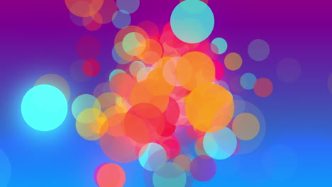 Animation-of-multicolored-circles-popping-out-over-gradient-background