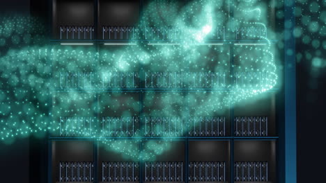 Animation-of-green-glowing-mesh-over-computer-servers