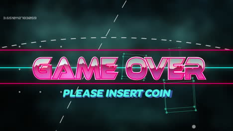 Animation-of-game-over-text-banner-over-abstract-geometric-shapes-against-green-background