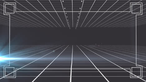 Animation-of-white-grid-over-black-background