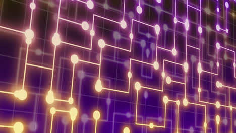 Animation-of-neon-integrated-circuit-on-violet-background