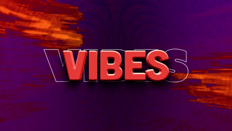 Animation-of-vibes-text-in-red-and-white-over-red-light-flashes-on-dark-background