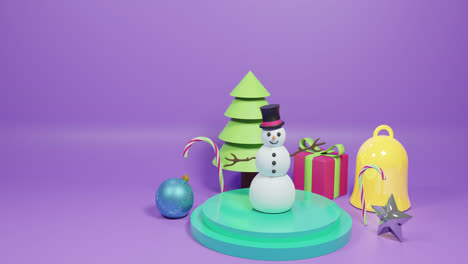Animation-Von-Weihnachtsdekorationen-Auf-Lila-Hintergrund