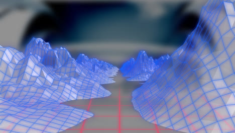 Animation-Digitaler-Berge-Auf-Blauem-Hintergrund