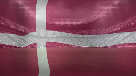 Animation-Der-Dänischen-Flagge-über-Einem-Sportstadion