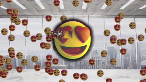 Animation-Von-Herz-Emoji-Symbolen-In-Sozialen-Medien-über-Bürohintergrund
