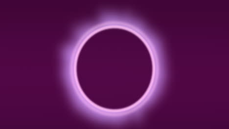 Animation-of-glowing-pink-ring-with-undulating-halo-on-dark-purple-background
