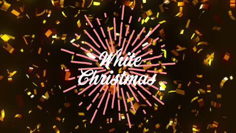 Animation-of-white-christmas-text-over-confetti-on-black-background
