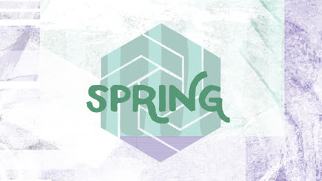 Animation-of-spring-text-over-moving-shapes