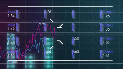 Animation-Der-Statistischen-Datenverarbeitung-über-Ein-Gitternetz-Vor-Violettem-Hintergrund