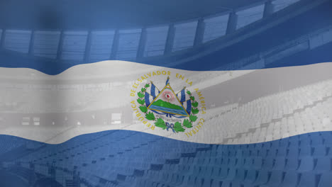 Animation-Der-Flagge-Von-Nicaragua-über-Einem-Sportstadion