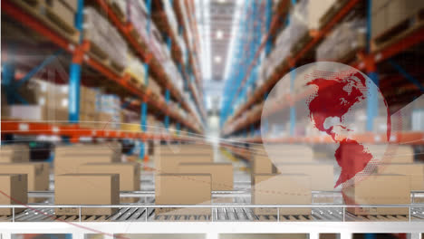 Animation-of-financial-data-processing-over-cardboard-boxes-over-warehouse