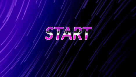 Animation-of-start-text-banner-against-light-trails-moving-against-blue-gradient-background