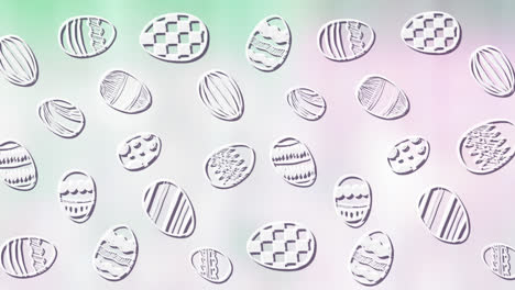 Animation-of-easter-eggs-icons-moving-on-green-background
