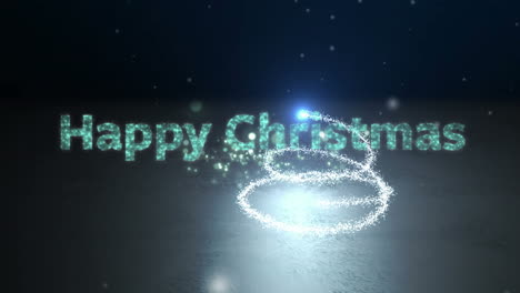 Animation-of-shooting-star-over-merry-christmas-text-banner-against-fireworks-exploding