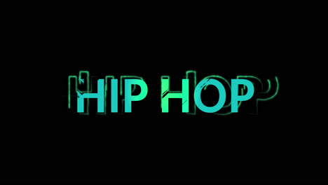 Animation-of-hip-hop-text-on-black-background